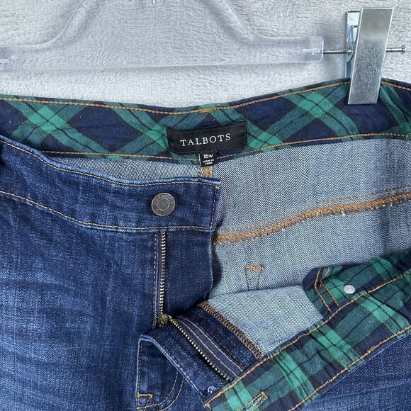 Talbots Jeans Womens Size 16W Straight Cropped Medium Wash High Rise Blue - Picture 5 of 12